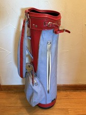 Borsa da golf vintage Ben Hogan donna rossa e blu carrello 3 sezioni con cappuccio antipioggia anni 60
