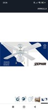 lampadario con ventilatore zephir  colore bianco 