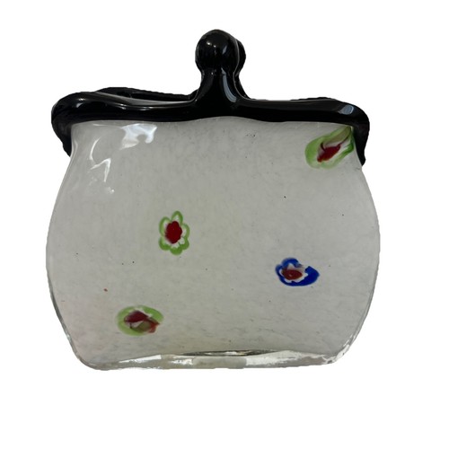 Vaso borsetta vetro artistico
