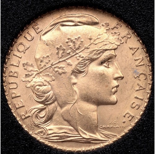 Francos oro 1908 francia - francia,