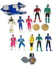Lotto di 14 oggetti action figure e ninjazord vintage Mighty Morphin Power Rangers
