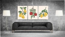 QUADRI MODERNI STAMPA SU TELA NORDICO SCANDINAVO ASTRATTI LIMONI PERA MELA T287