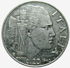 ITALY. 20 CENTESIMI, 1940