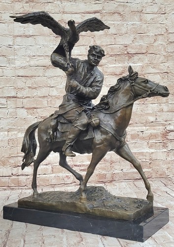 Bronzo statua uomo cavallo - statua,
