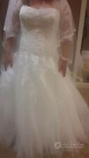 abito da sposa bianco 48/50 pronovias, completo di velo, sottogonna e coprispall