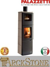 Stufa Legna Aria Calda Naturale Casa Palazzetti Eva S Forno 9 kW Ceramica Bianco