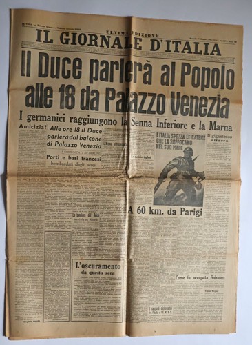 Giugno 1940 giornale - giugno,