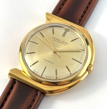 Orologio Uomo Vintage Ernest Borel Monaco Automatico Asimmetrico Tono Oro 17J 1960