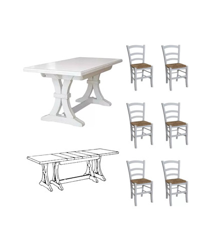 Set tavolo fratino bianco