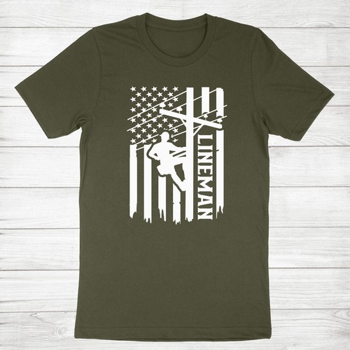 Shirt bandiera usa lineman - t-shirt,