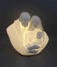 Morena Design Porcellana bisquit Sacra famiglia porcellana bisquit con led cm 13
