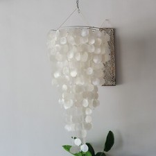 Lampada a sospensione Capiz, decorazione lampadario conchiglia Capiz diametro 50 cm