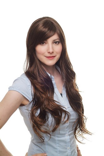 Parrucca donna lunga castano - parrucca,