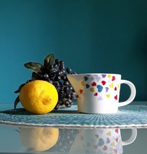 "NAJ - OLEARI" Lattiera "Cuori", vintage, porcellana bianca, altezza 6,5 cm.