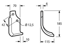 RICAMBIO ZAPPETTA FRESA MOTOZAPPA TIPO ORIGINALE SICMA CS ARCO-ELICOIDALE 70X6