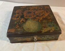 Scatola Biscotti WAMAR-vaso con fiori-Anni 30-Dimensioni 23,5 × 23,5 × 6