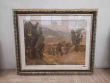 Dipinto Olio Su Tela Paesaggio Di Franco Marzilli XX Secolo