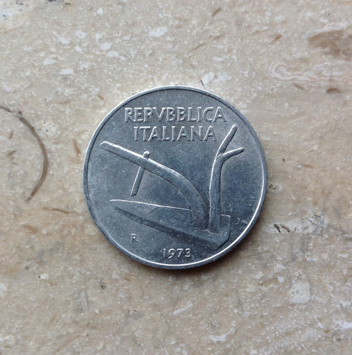 Lire 1973 italia due - due, spighe