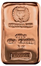 Lingotto 5 Oz. Oncie Rame puro