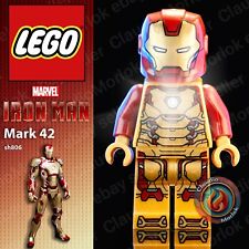 ⭐ LEGO Iron Man Pearl gold armor sh806 Minifigure Marvel Avengers Mark 42 sh0806