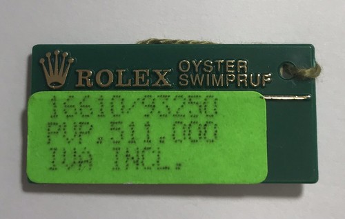 Rolex green tag - hangtag, oyster