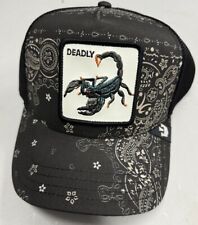 Cappello camionista Goorin Bros The Farm SnapBack Deadly Scorpion Paisley NUOVO autentico