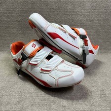 Scarpe ciclismo Peloton uomo 42 bianco rosso arancione bici spin class tacchetti corsa strada