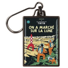 Porte-clés en métal Les Aventures de Tintin (On a marché sur la Lune)