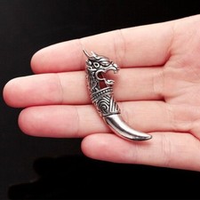 Spilla zanna di lupo in metallo stile art deco vintage distintivo spilla regalo