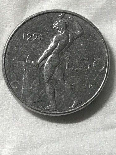 Moneta piccola 50 lire - 1,