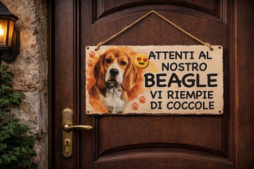 Targhetta per porta attenti - per,