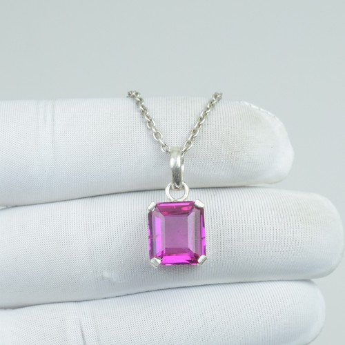 Delicato zaffiro rosa - zaffiro, collana