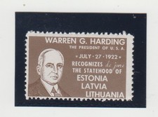 LATVIJA.1922 EXSIL.WARREN G.HARDING USA.MNH**