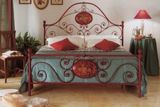 Letto Calendula testata e pediera in ferro battuto