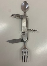 Posate da campeggio portatili multiuso con custodia camping accessori coltello