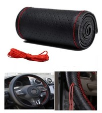 Coprivolante Nero Fai da te Filo Rosso da Cucire Pelle Cover Auto Volante 38cm