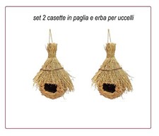 2 casette nido in paglia per uccelli giardino balcone casa per gabbia voliera