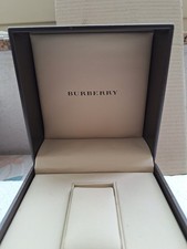 Burberry watch box scatola per orologio in pelle marrone scuro