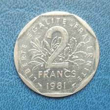 (£)    MONETE FRANCESI - 2 franchi 1981 - (QUINTA REPUBBLICA 1959 - 2002) -