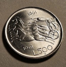 500 LIRE CENTENARIO 1961 - ITALIA, REPUBBLICA ITALIANA - ARGENTO 