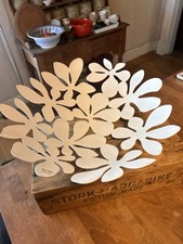 Large Ikea Stockholm Stainless Steel White Flower Design Bowl - Monika Mulder