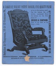 Large 1889 Trade Card for the Brixius & Chapman Walnut Patent Rocker Chair