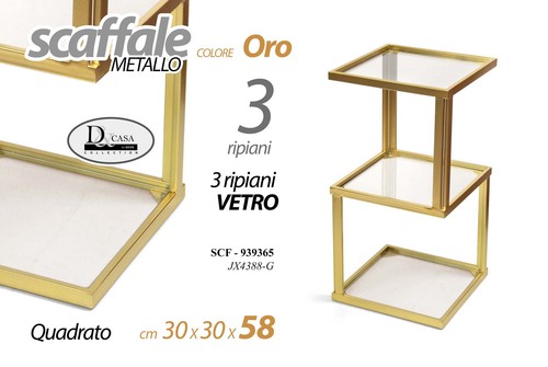 Scaffale metallo oro colonna - colonna, 3