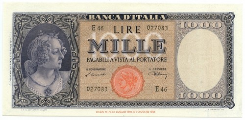 1000 lire italia - lire, ornata