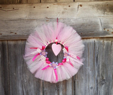 Fiocco nascita bambina in tulle e raso