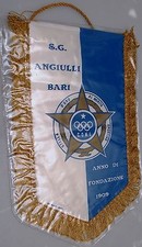Gagliardetto Calcio S.G. Angiulli Bari 1909 misure 20x28 cm + cordoncino