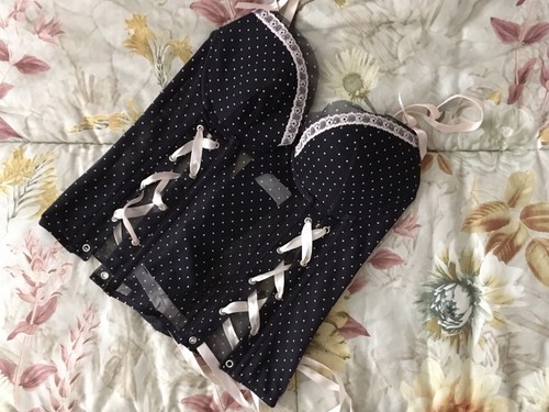 Corsetto blu con nastri - blu,