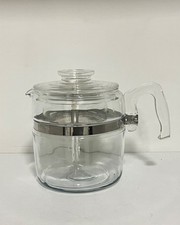 Set caffettiera teiera graduata con filtro vintage vetro pyrex e acciaio 6 tazze