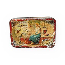 1900ca * Scatola, Barattolo in Latta "Scatola Illustrata Fiaba Cenerentola" (B-)