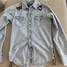 Camicia in denim con ricamo